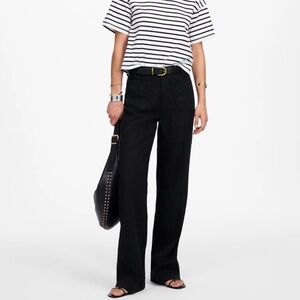 Madewell Patch Pocket Flare Pant in 100% Linen